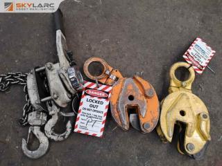 2x Lifting Plate Clamps & 1x Chain Block, Faulty Units