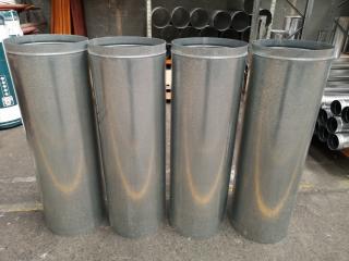 4x 400x1200mm Galvanized Steel Cylindrical Ducting Flues