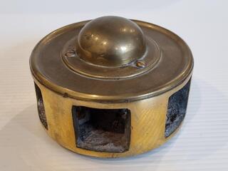 Antique Steamship Brass Steering Wheel Hub, 130mm dia