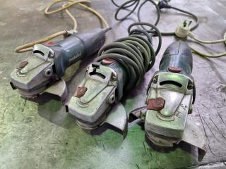 3x Metabo 125mm Corded Angle Grinders