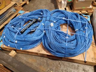 Large Lot of CAT6 Network Cable w/ 11x Server Tower Plug Ports