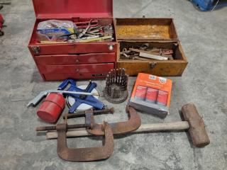 Assorted Vintage Toolboxes w/ Tools