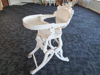 Antique Victorian Wooden Baby High Chair