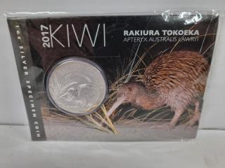 2017 Silver Specimen Kiwi Coin Rakiura Tokoeka
