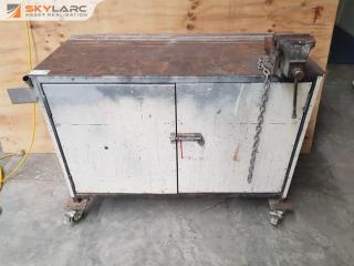 Mobile Steel Workbench with Vice