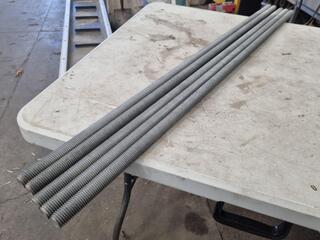 5x Galvanized Threaded Rods, 1000mm x 20mm dia