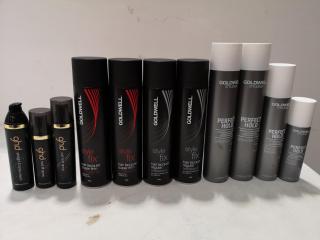 11x Assorted Goldwell & GHD Hair Care Products & Sprays