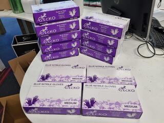 Blue Nitrile Gloves, Size Medium & Large, 1300x units