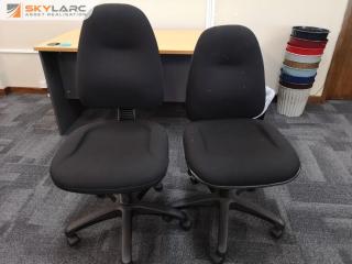 2x Office Gas Lift Adjustable Desk Chairs