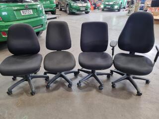 4x Office Gas-Lift Desk Chairs