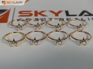 8x Kirsten Ash Wishbone Rings, Yellow & Rose Gold Vermel