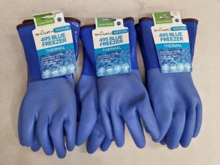 Lynn River 495 Blue Freezer Thermal Gloves, 3x Pairs