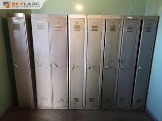 8x Steel Personnel Lockers for Industrial Workshop