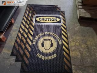 3x Carpeted Eye Protection Required Industrial Grade Floor Mats