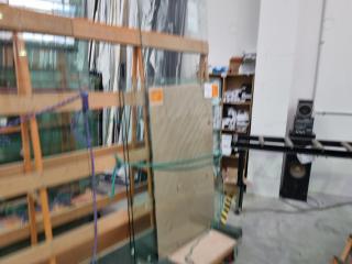 5x Assorted Transparent and White Glass Panels