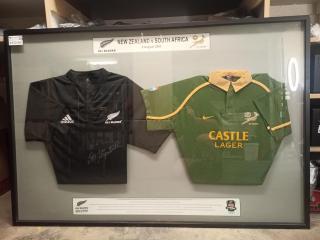 All Blacks and Springboks Singed Rugby Jerseys