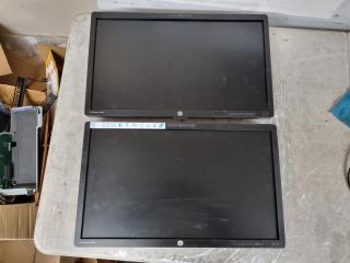 2x HP EliteDisplay 23" LCD Monitors.