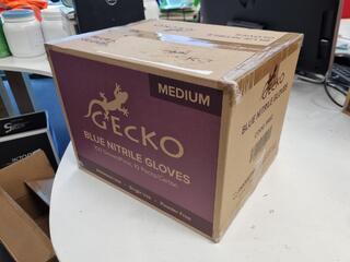 Blue Nitrile Gloves, Size Medium, 10x 100-glove packs