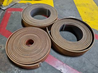 3x Industrial Conveyor Belt Rolls, Each 60mm Width