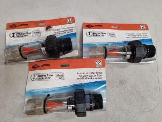 3x Gallagher Water Flow Indicators for 32mm Lines