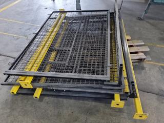 Industrial Machine Safety Cage Barrier Panels w/ Supports