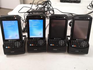 4x Motorola MC50 Mobile Handheld Computers w/ Charging Cradles