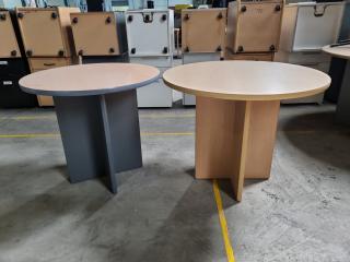 2x Round Office or Cafe Tables