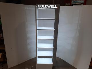 Lighted Salon Hair Product Display Shelving Unit