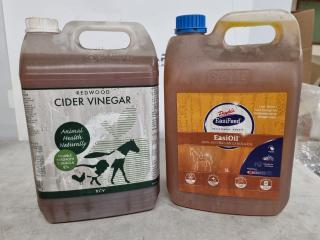 1x Redwood Cider Vinegar 5L & 1x Pryde's EasiFeed EasiOil 5L