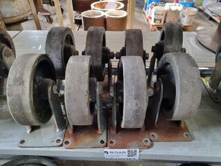 8x 150mm Diameter Trolley Wheels