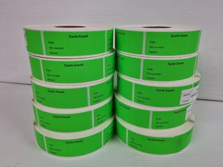 10x Cycle Count Sticker Rolls