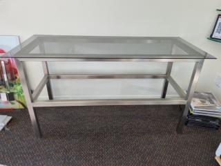 Stylish Modern Glass Topped Metal Side Table