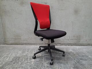 Black and Red Gas Lift  Office Chair on Wheels