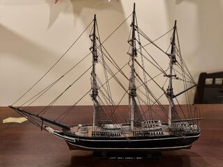 Vintage Hand Nade Wooden Tall Ship Display Model