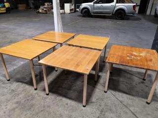 5x Wood Topped Cafe Tables