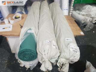 3 Rolls of Green Sheeting Fabric