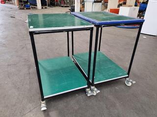 2x Mobile Shelf Trollies