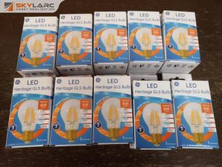 10x LED Heritage GLS 6W Light Bulbs by GE, New