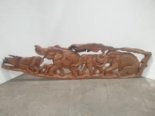 Carved Hardwood Thai Elephants