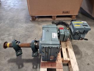 3 Phase Electric Motor, Right Angle Drive, & Reduction Gearbox