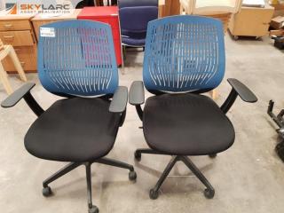 2 x Mesh Back Gas Lift Chairs