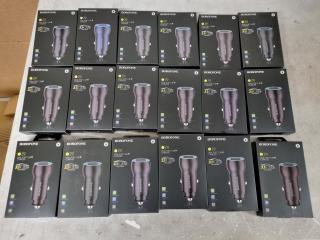 18x 3.1A Dual Port USB Car Chargers, Bulk Lot, New