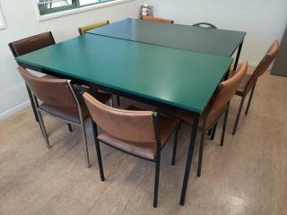 2x Standard Office Tables w/ 8x Assorted Chairs