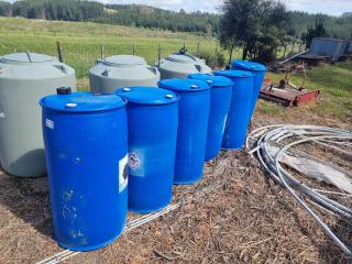 6 x 250L Industrial Blue Plastic Drums