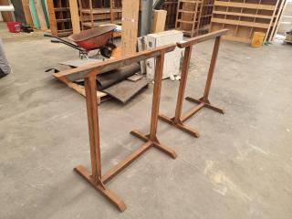 Pair of Industrial Steel Box Frame Trestles/Saw Horses