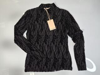 Rue de Femme Mesh Roll Neck Top - Size Small 