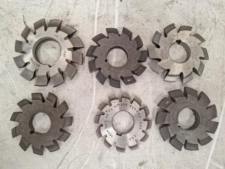 6 x Gear Shaper Cutters