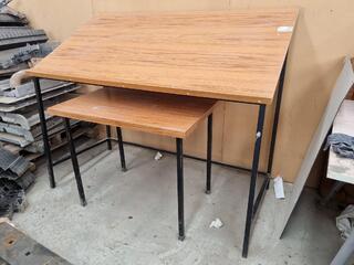Angled Drafting / Artwork / Drawing Table w/ 2nd Small Table