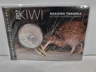 2017 Silver Specimen Kiwi Coin Rakiura Tokoeka