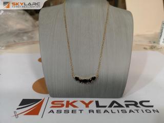 Silk & Steel Amore Gold Vermel & Black Spinel Necklace